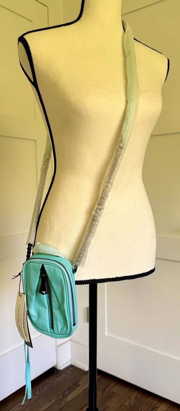 Aimee Kestenberg Genuine Leather RFID Protected Crossbody Bag in Mint NWT